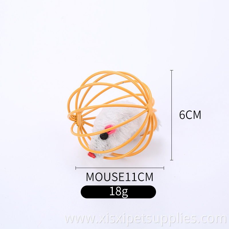 pretty color mouse in cage for cat playing cat products